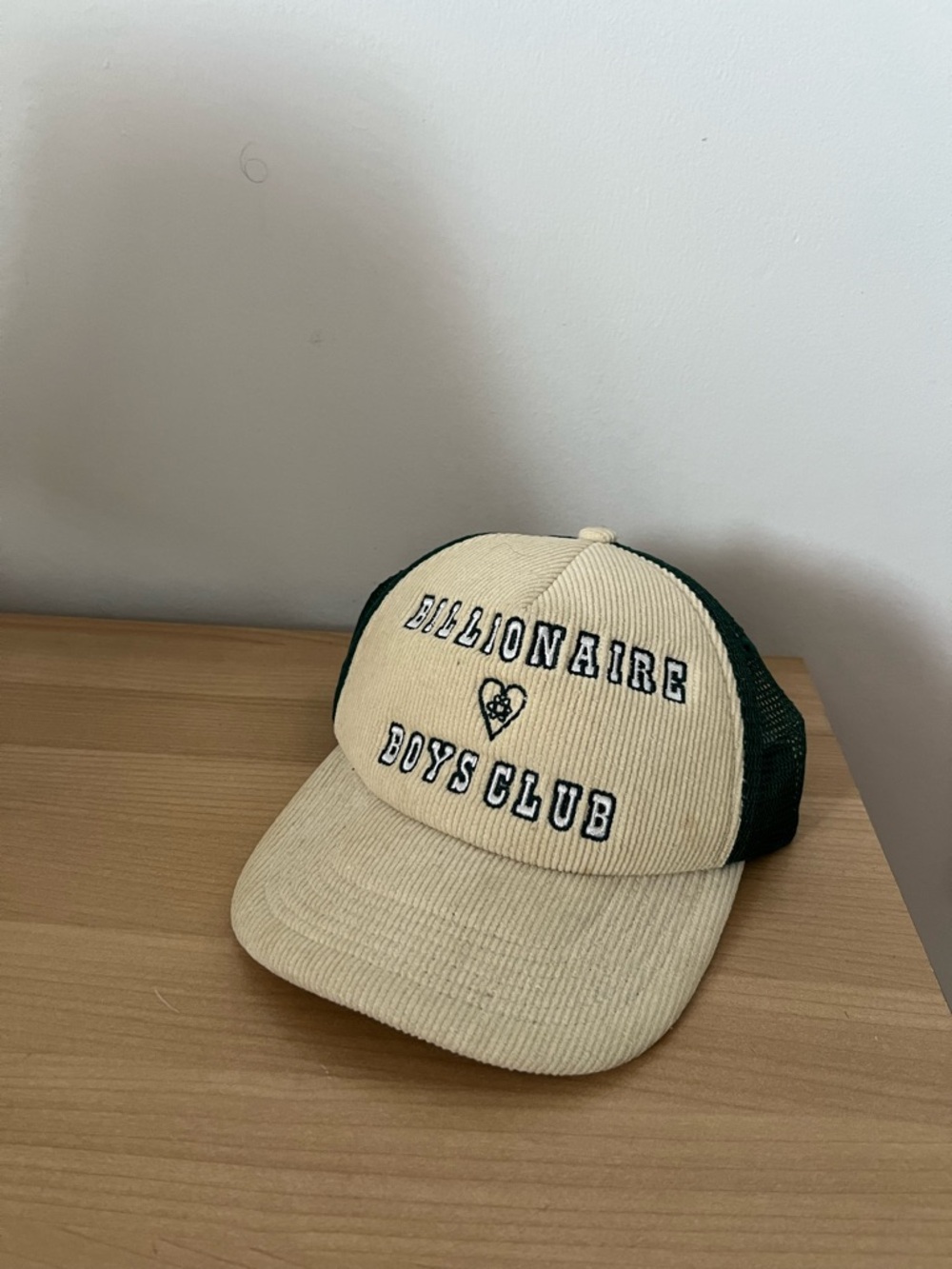 Billionaire Boys Club Cream and Forest Green Mesh Trucker Cap